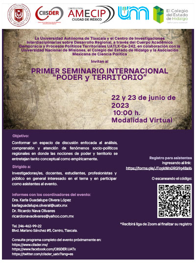 20230622 Primer Seminario Internacional Poder y Territorio CARTEL