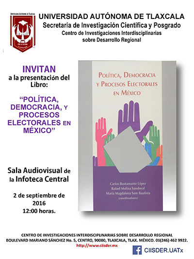ciisder presentacion libro Politica democracia y procesos electorales en Mexico