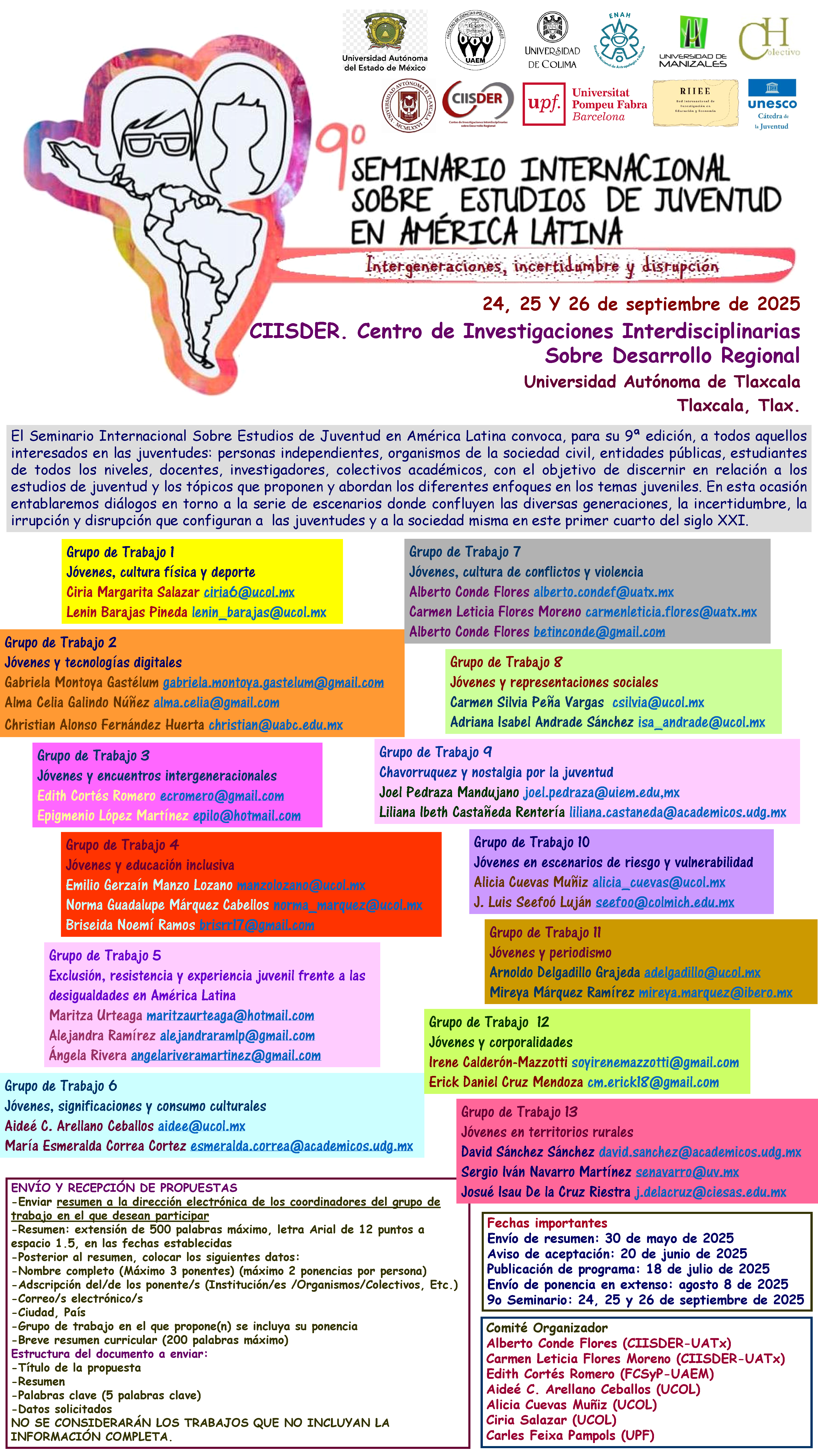 ciisder 9no seminario internacional sobre estudios de juventud america latina